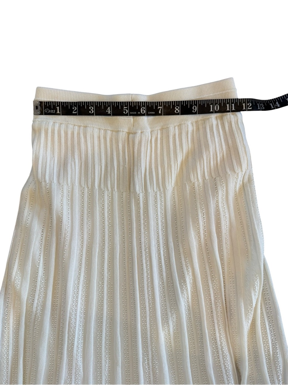 GU Uniqlo Cream Boho Hippie Prairie Maxi Knit Cottagecore Flower Child Skirt S - Picture 8 of 9